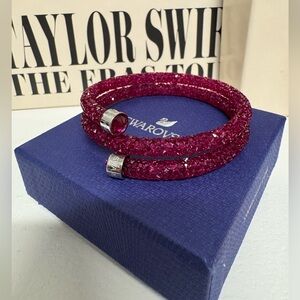 Swarovski crystaldust wrap bracelet pink